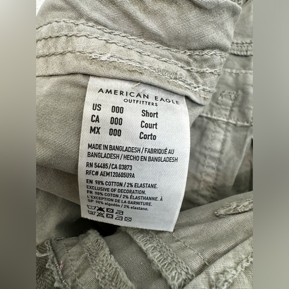 American Eagle High Rise Wide Leg Jogger Cargos Pants Size 000S - Picture 7 of 10
